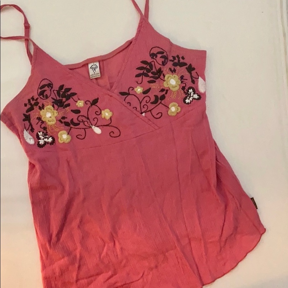 Prana Embroidered Flower Tank Size M